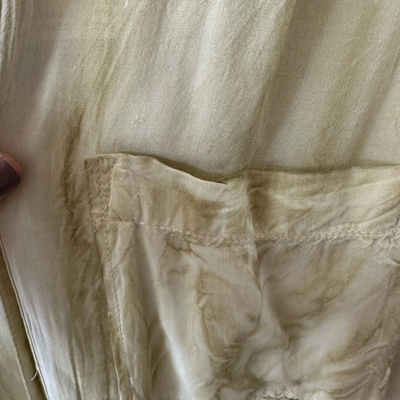 Pilcro Anthropologie liquid stone wash yellow green button down boho size S NWT - Picture 8 of 11